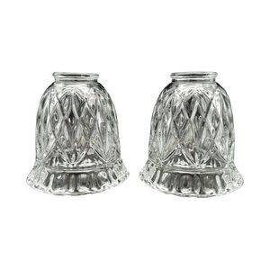 Vintage Cut Crystal Pendant Lamp Shade a Pair